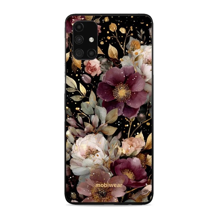 Husa telefon Mobiwear Glossy pentru Samsung Galaxy M31s, design floral, rezistent la socuri si zgarieturi, multicolor