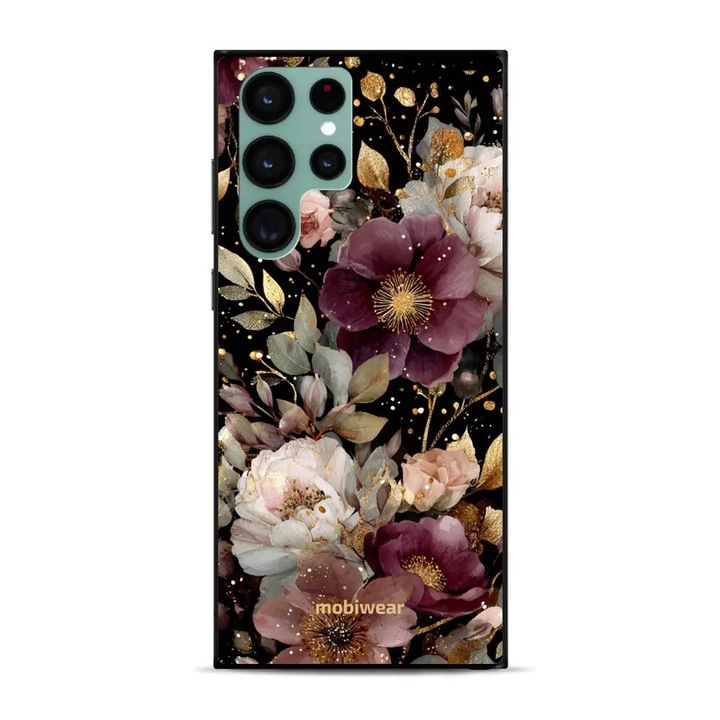 Калъф за телефон Mobiwear Glossy за Samsung Galaxy S22 Ultra, флорален дизайн, удароустойчив, многоцветен