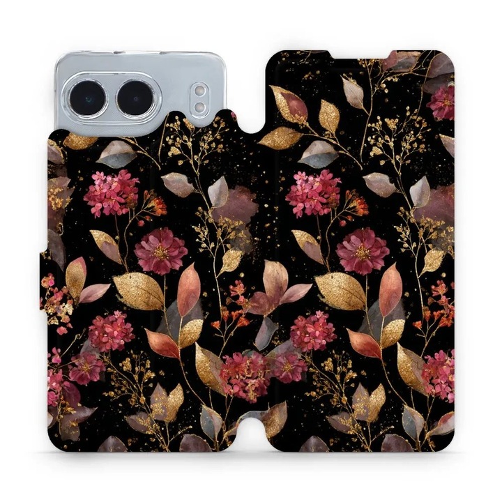 Калъф флип Mobiwear за OnePlus Nord 4 5G, дизайн с цветя, многоцветен, материал от екологична кожа