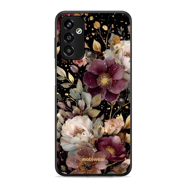 Husa telefon Mobiwear Glossy pentru Samsung Galaxy M13, design floral, rezistent la socuri si zgarieturi, multicolor