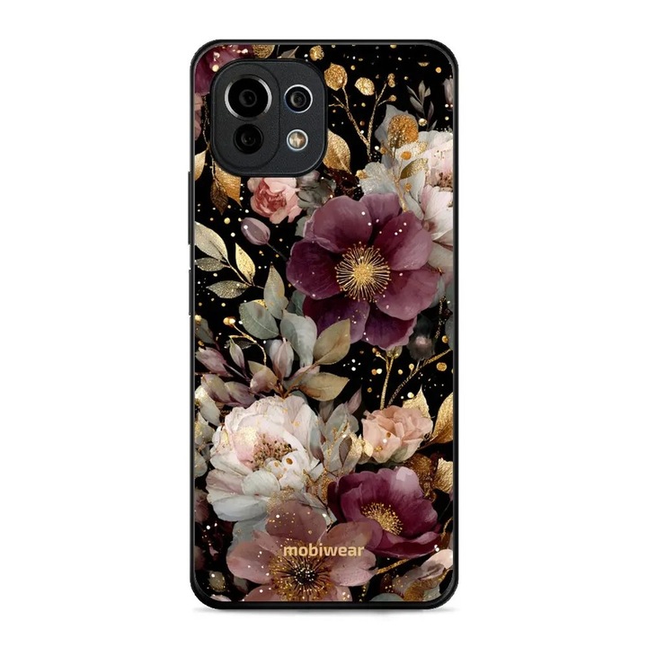 Husa telefon Mobiwear Glossy, pentru Xiaomi 11 Lite 5G NE / Xiaomi Mi 11 Lite, design floral, rezistent la socuri, multicolor