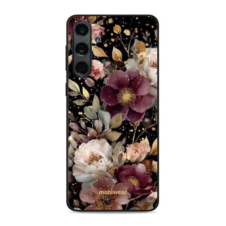 Husa telefon Mobiwear Glossy pentru Samsung Galaxy M55 5G, design floral, rezistent la socuri, multicolor