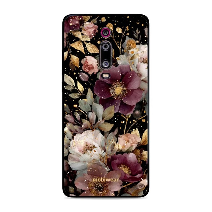 Husa telefon Mobiwear Glossy, pentru Xiaomi Mi 9T / 9T Pro, design flori, multicolor, material plastic si TPU