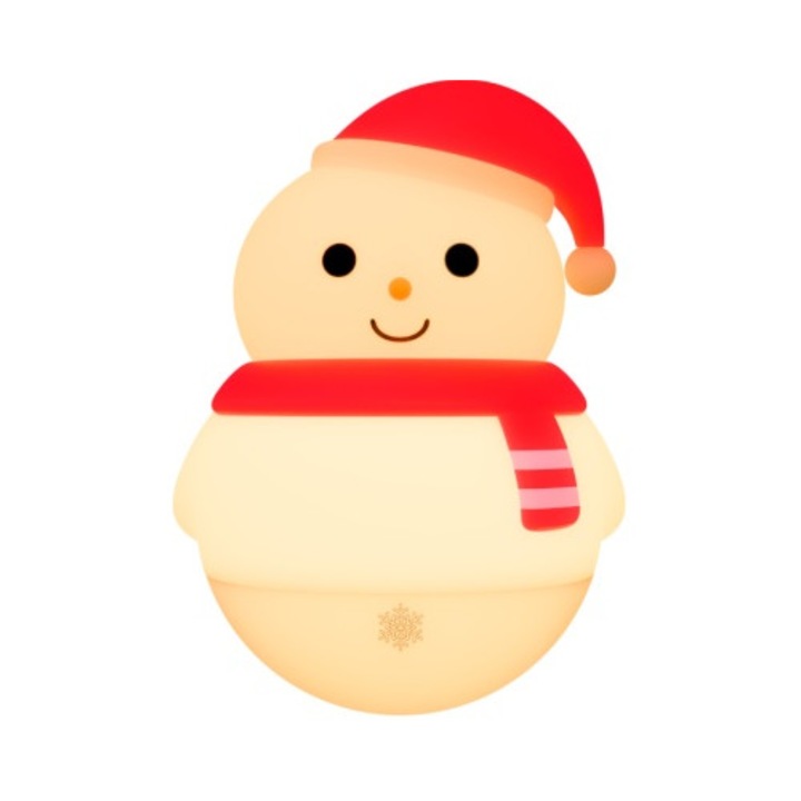 Lampa din silicon om de zapada, reglare iluminare, multicolor, 102x91x142mm, acumulator incorporat