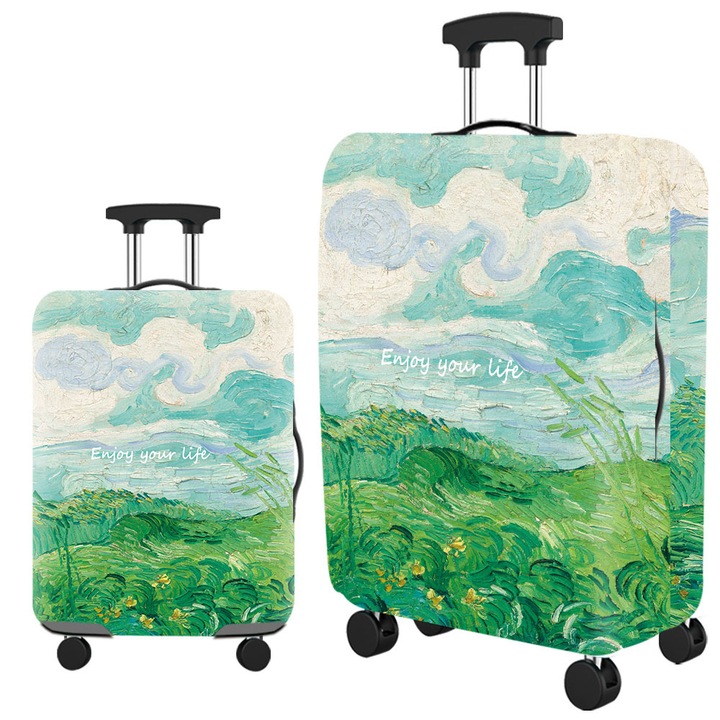 Husa protectie troler, XGETOP®, Pictura in ulei verde, poliester, marimea XL, maxim:78x55x35cm