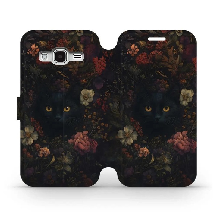 Husa flip Mobiwear pentru Samsung Galaxy J3 (2016), design elegant, rezistent la socuri si zgarieturi, multicolor