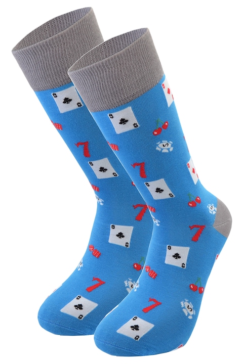 Sosete colorate haioase din bumbac pieptanat, Newtone, D045, Fara cusatura, Model Soseta Norocoasa, 40-45 EU