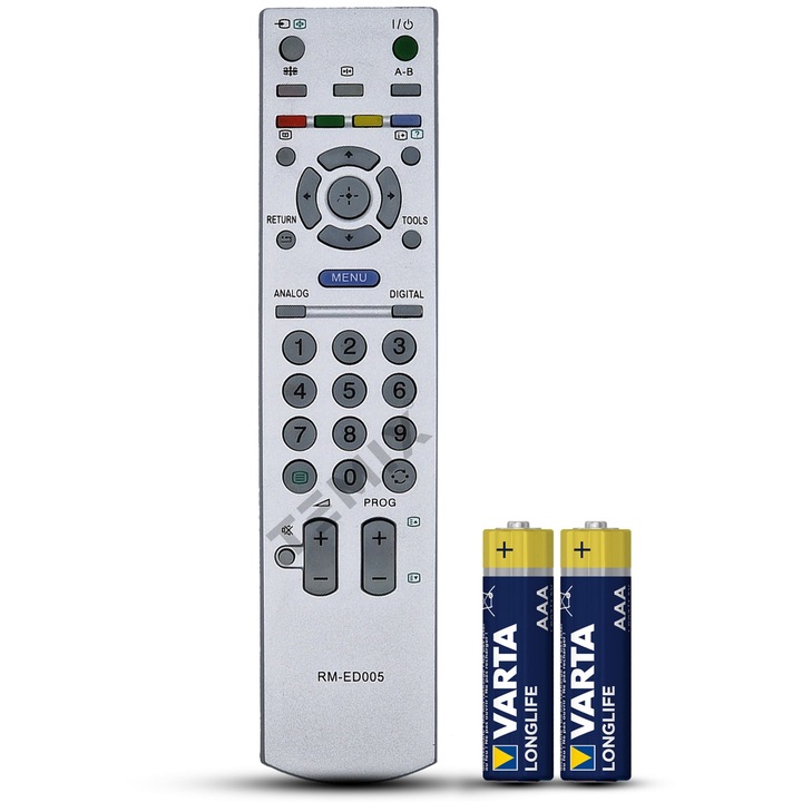 Telecomanda compatibila Sony, KD-32S2010U, KDF50E2000, KDF-50E2010, KDL-15G200, KDL-20B4030, KDL-20B4050, RM-ED005, RM618A, TEMIX®, baterii incluse