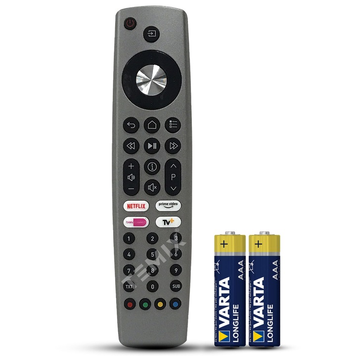 Telecomanda compatibila Grundig, Beko, Arcelik, TEMIX®, gri, baterii incluse