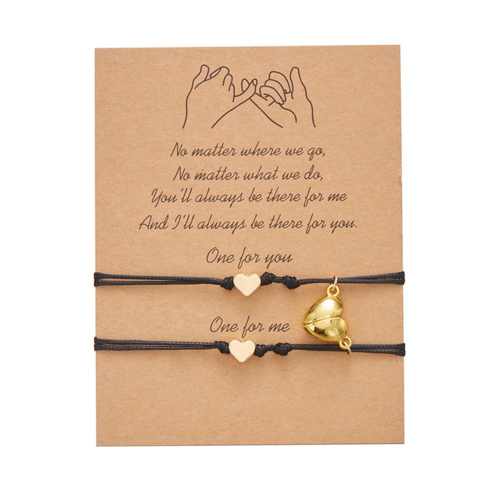 Set de două brățări magnetice Lism, ajustabile, negru, 16x30cm