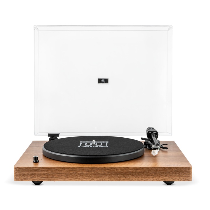 Грамофон ELECTROMURES EM 1023, MM cartridge, ремъчно задвижване, цвят кафяв, 10x12 инча