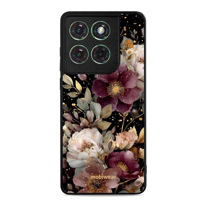 Husa telefon Mobiwear Glossy, pentru Motorola Edge 60, design flori, multicolor, rezistent la socuri, rezistent la zgarieturi