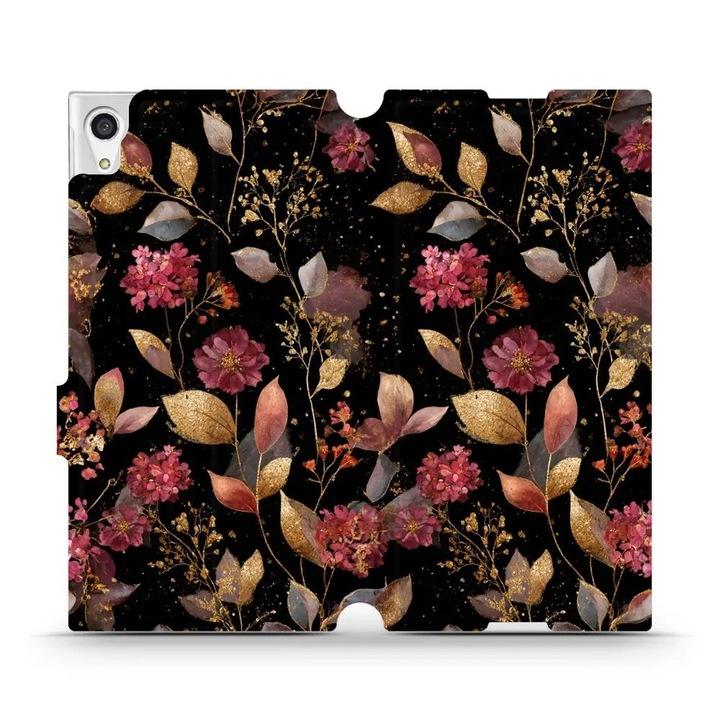 Калъф флип Mobiwear за Sony Xperia XA1 Ultra, флорален дизайн, устойчив на удари, многоцветен