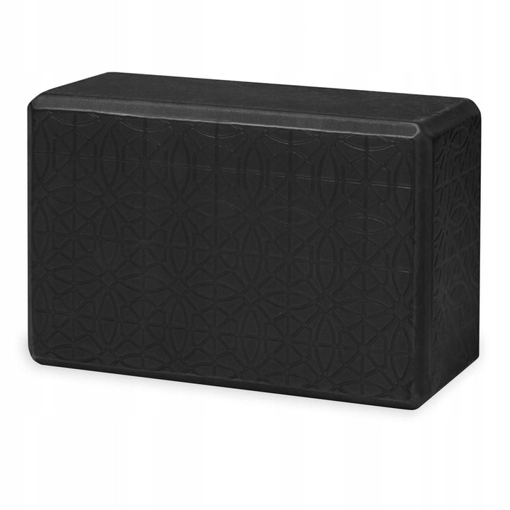 Cub yoga Gaiam Embossed Black, suport confortabil, negru, 23x10x15cm