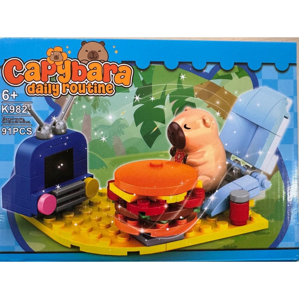 Set de constructie tip caramizi Capybara – Daily Routine, 91 pcs, 6 ...