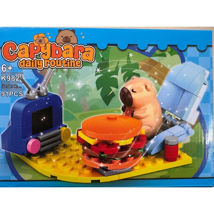 Capybara építőkészlet – Napi rutin, 91 db, 6+