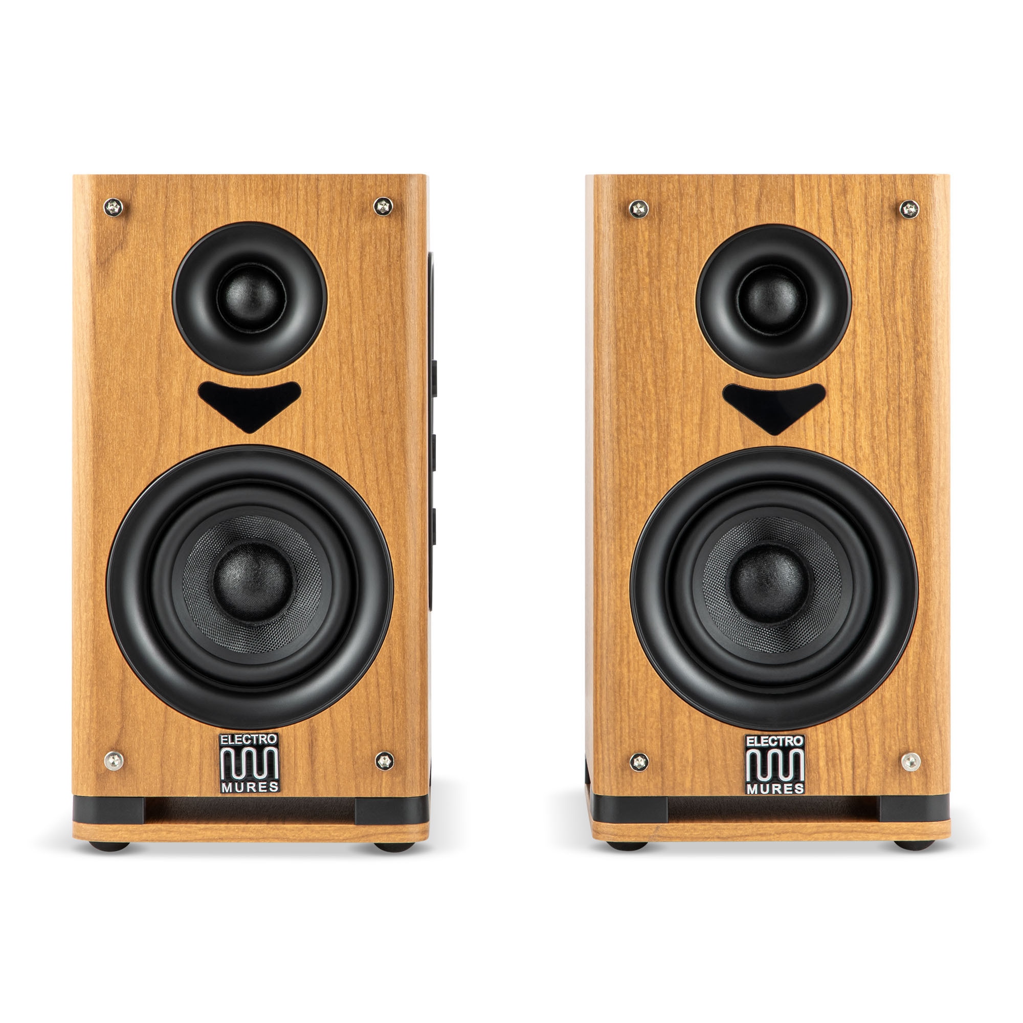 Boxe de raft Electromures EM 1022, active cu Bluetooth 5.0, conexiuni USB/OPTIC/RCA si Telecomanda, Design minimalist, Putere 2x50W, Culoare Maro