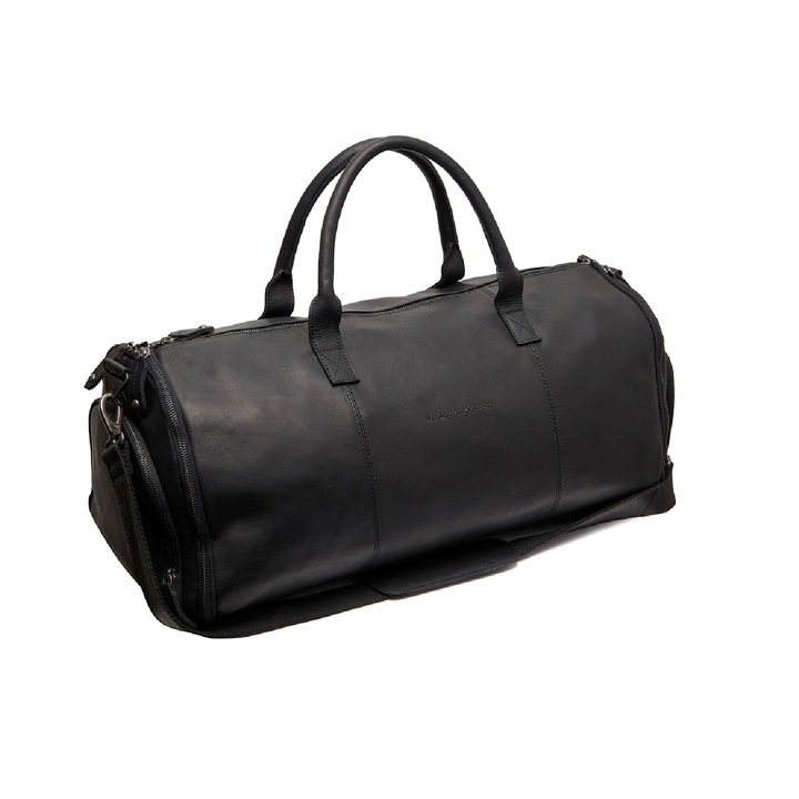 Utazótáska és ruhatáska 2 az 1-ben, The Chesterfield Brand, Finlay természetes bőr, fekete