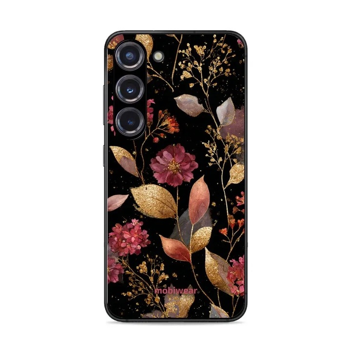 Carcasa Mobiwear Glossy pentru Samsung Galaxy S23, design floral, rezistent la socuri si zgarieturi, multicolor