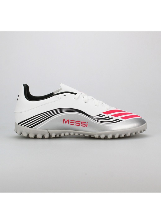 Ghete de fotbal adidas Performance F50 Messi Club Turf, alb, pentru teren sintetic, 40 2/3 EU