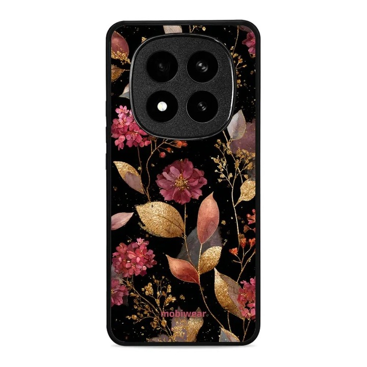 Husa telefon Mobiwear Glossy, pentru Xiaomi Redmi Note 14 Pro Plus 5G, multicolor, design flori, material plastic si TPU