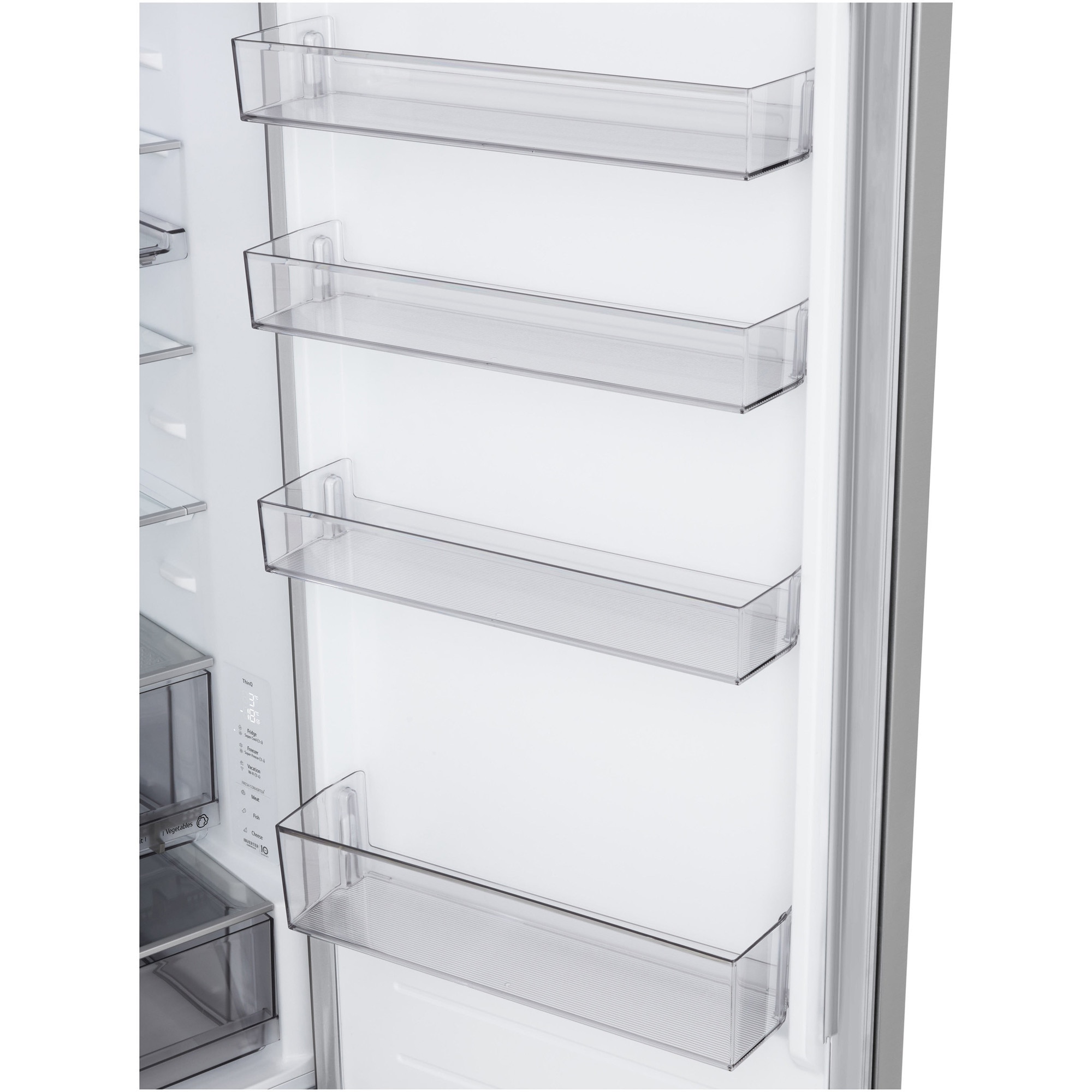 Combina Frigorifica LG, GBBS322CPY, No Frost, 375 L, Wi-Fi, Compresor Smart Inverter, Fresh Converter+, Argintiu, Cls C