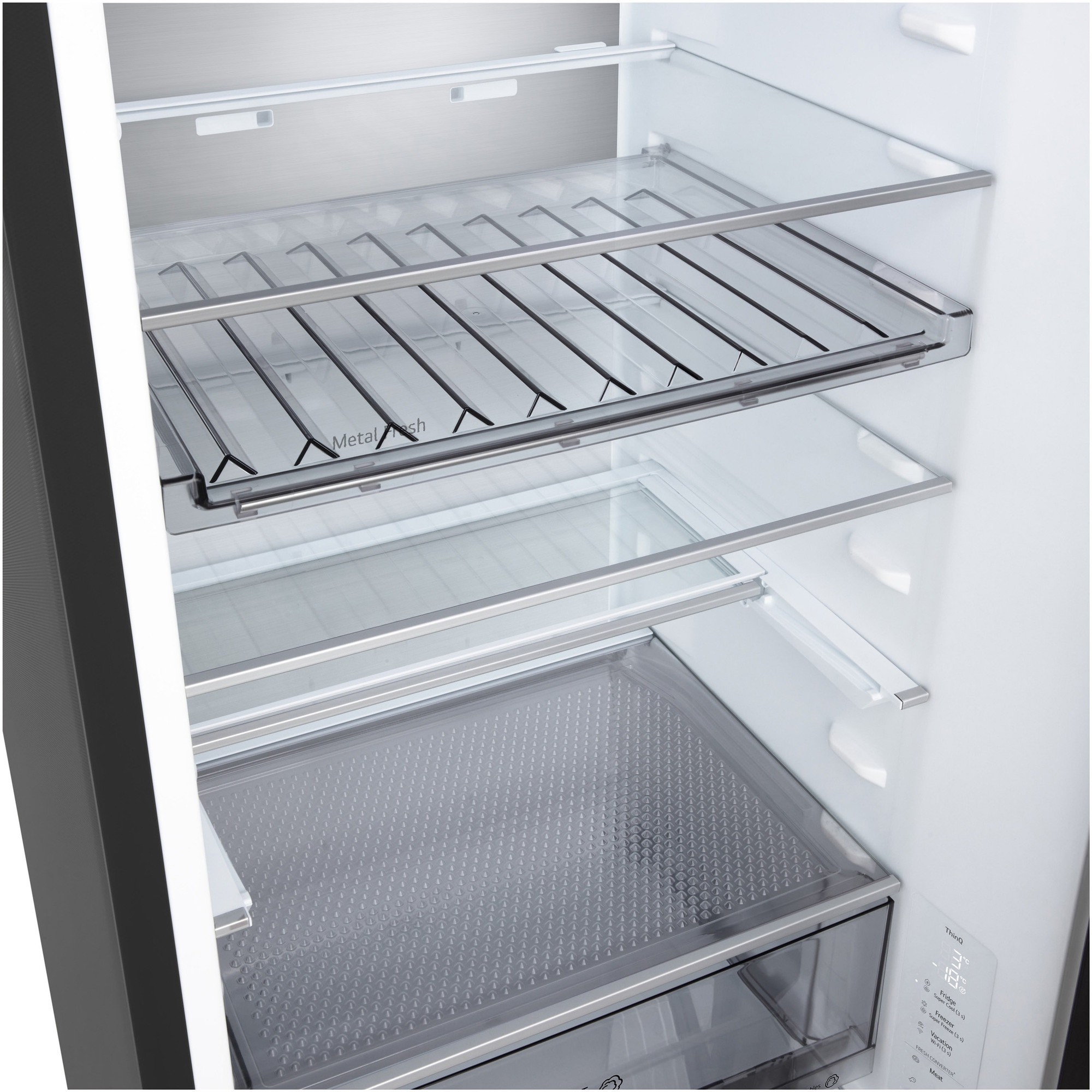 Combina Frigorifica LG,GBB524CEV, No Frost, 375 L, Wi-Fi, Compresor Smart Inverter, Fresh Converter+, Negru, cls C