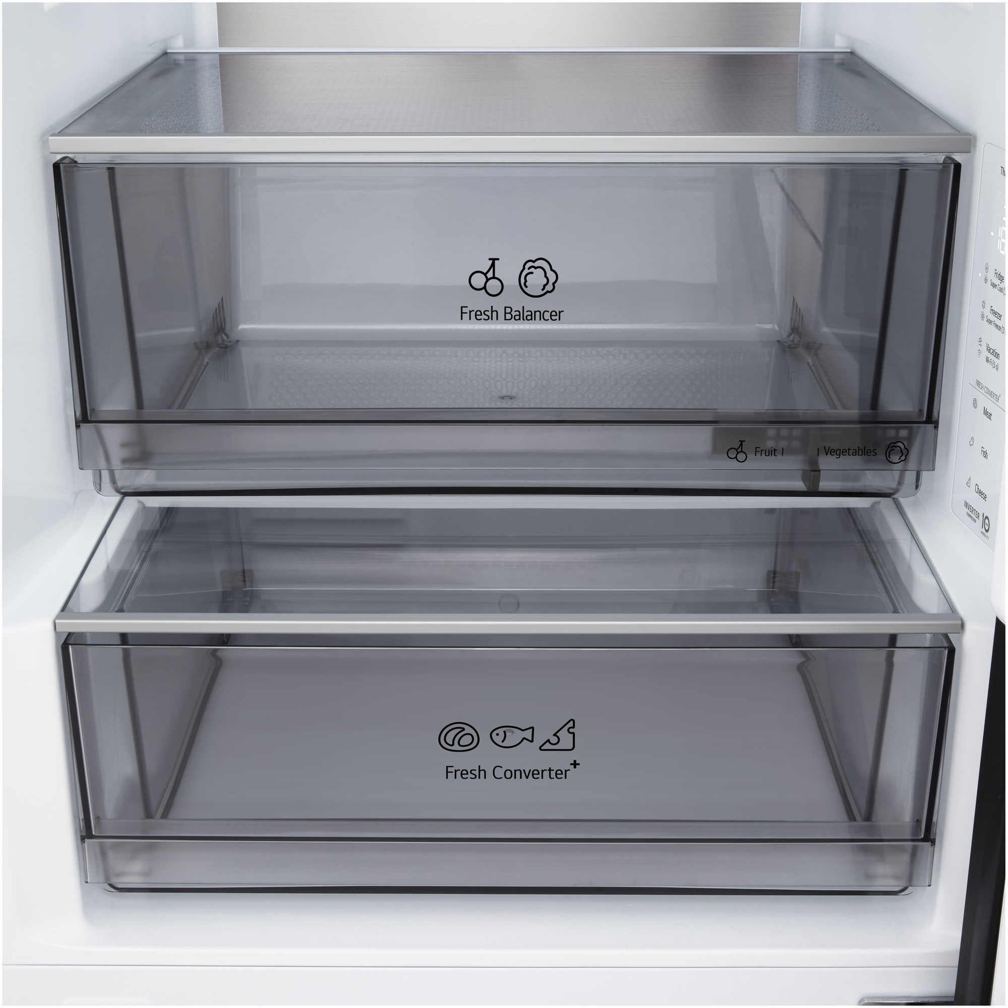 Combina Frigorifica LG,GBB524CEV, No Frost, 375 L, Wi-Fi, Compresor Smart Inverter, Fresh Converter+, Negru, cls C