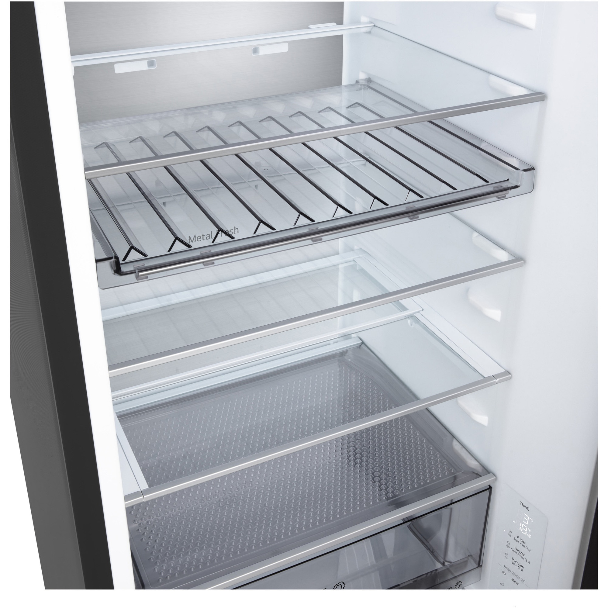 Combina Frigorifica LG,GBB524CEV, No Frost, 375 L, Wi-Fi, Compresor Smart Inverter, Fresh Converter+, Negru, cls C