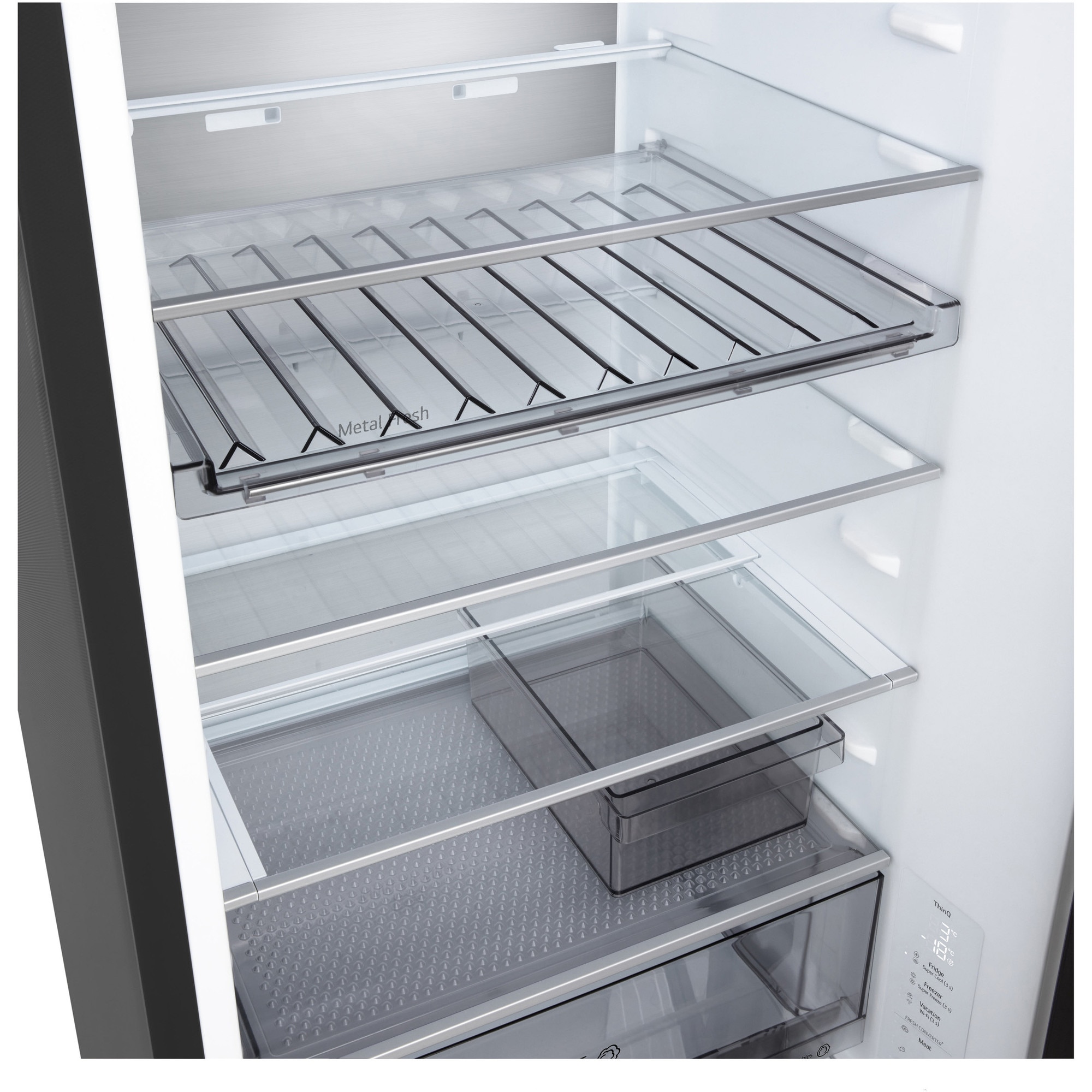 Combina Frigorifica LG,GBB524CEV, No Frost, 375 L, Wi-Fi, Compresor Smart Inverter, Fresh Converter+, Negru, cls C