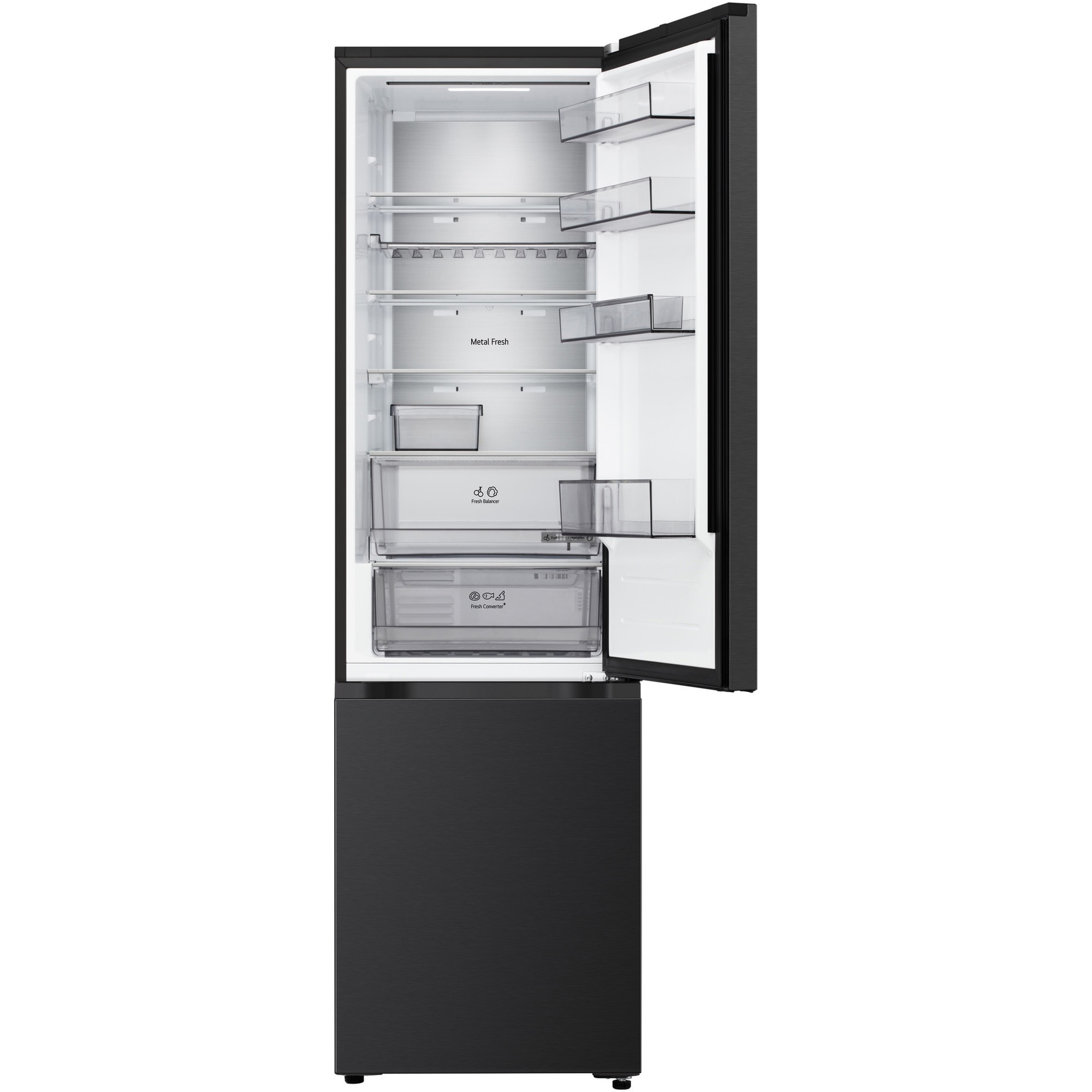 Combina Frigorifica LG, GBB525, No Frost, 375 L, Display extern, Wi-Fi, Compresor Smart Inverter, Fresh Converter+, Negru, cls C