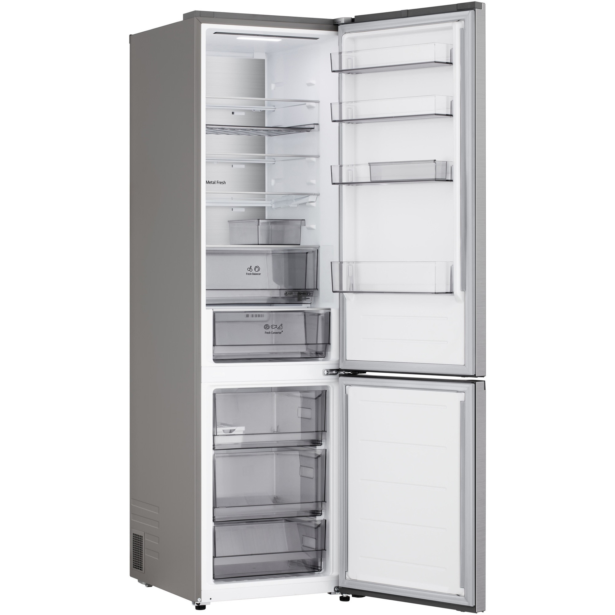 Combina Frigorifica LG,GBB525CPY, No Frost, 375 L, Wi-Fi, Compresor Smart Inverter, Display extern, Fresh Converter+ Argintiu, Cls C