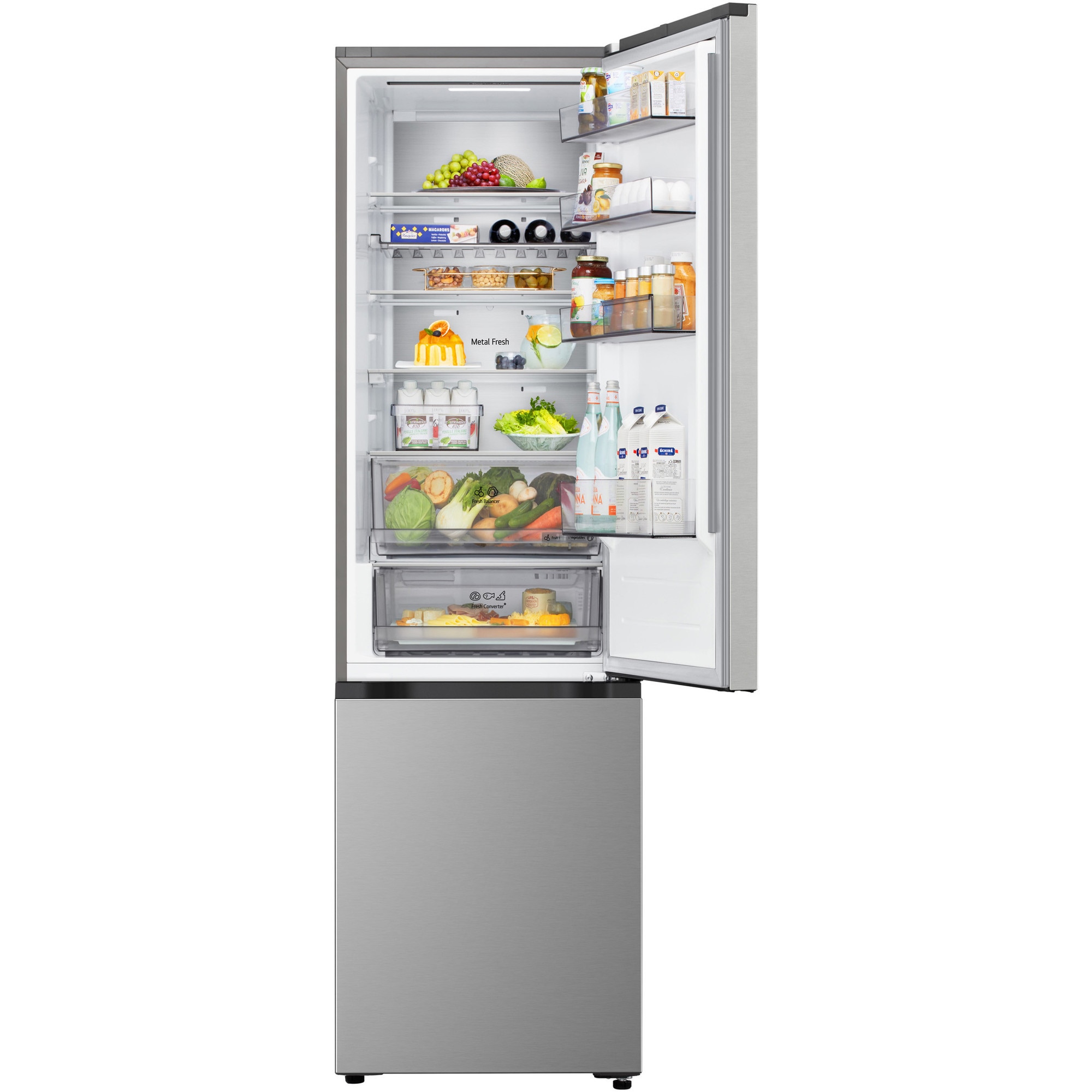 Combina Frigorifica LG,GBB525CPY, No Frost, 375 L, Wi-Fi, Compresor Smart Inverter, Display extern, Fresh Converter+ Argintiu, Cls C