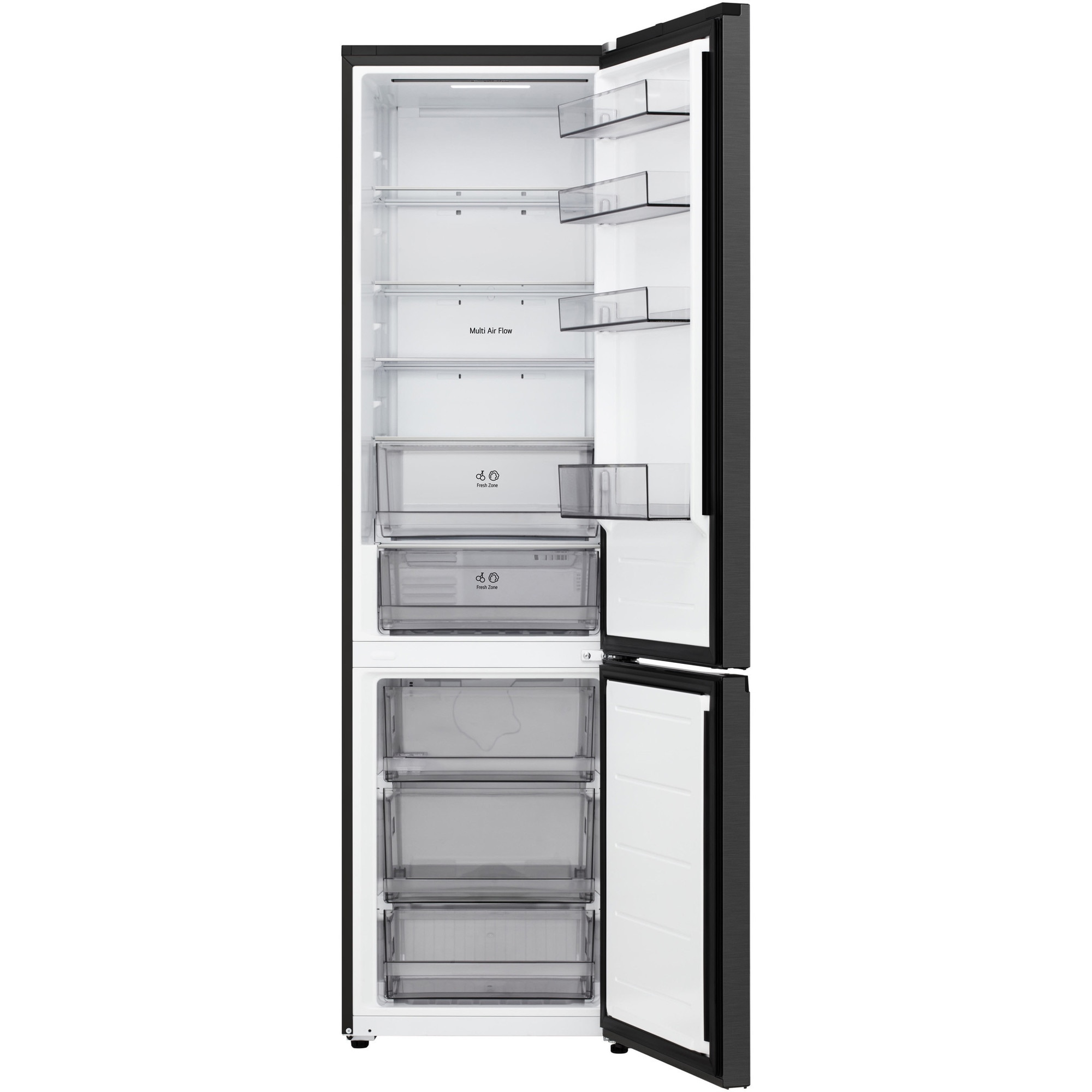 Combina Frigorifica LG, GBBSJ21DEP, No Frost, 375 L, Compresor Smart Inverter, Wi-Fi, DoorCooling, Negru, cls D