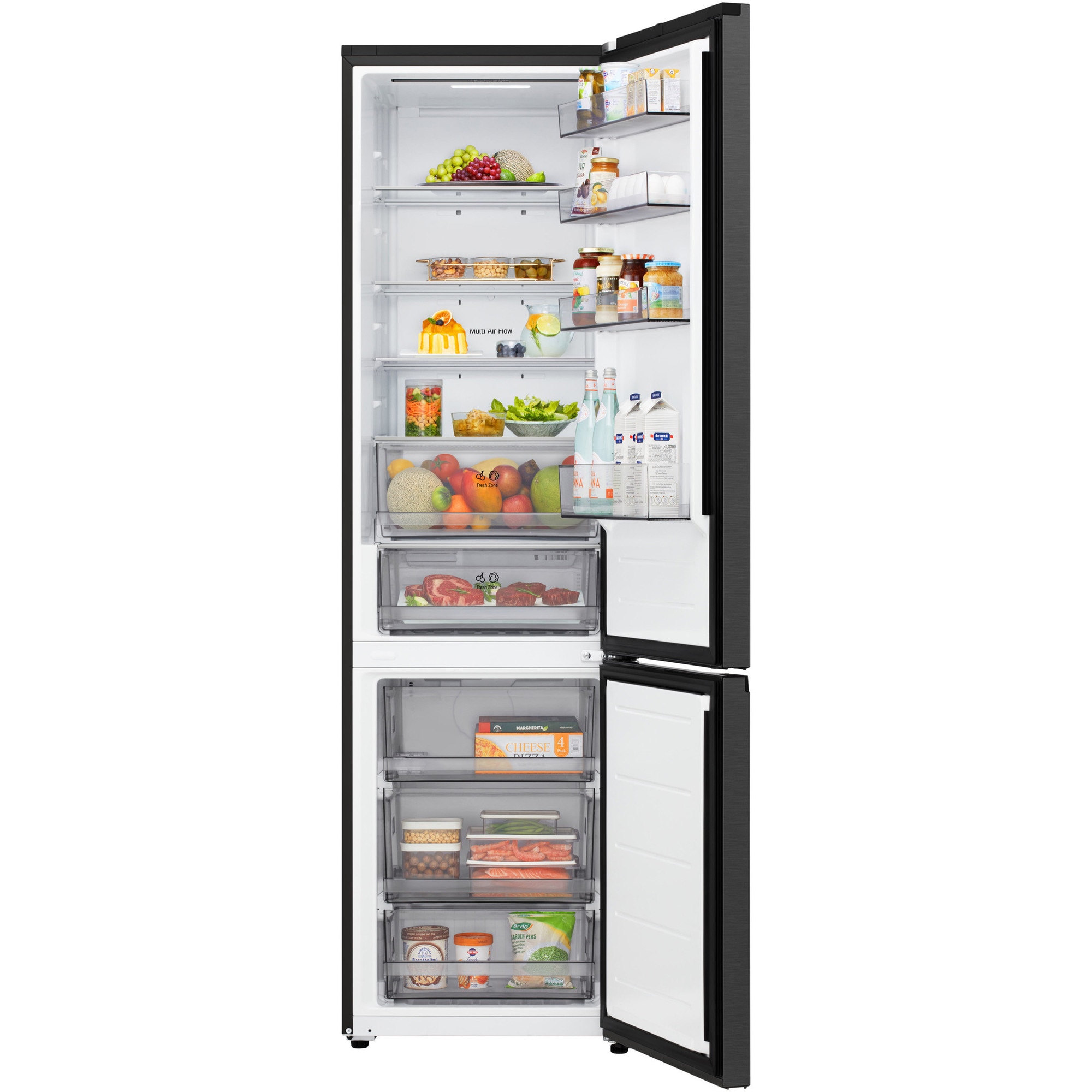 Combina Frigorifica LG, GBBSJ21DEP, No Frost, 375 L, Compresor Smart Inverter, Wi-Fi, DoorCooling, Negru, cls D