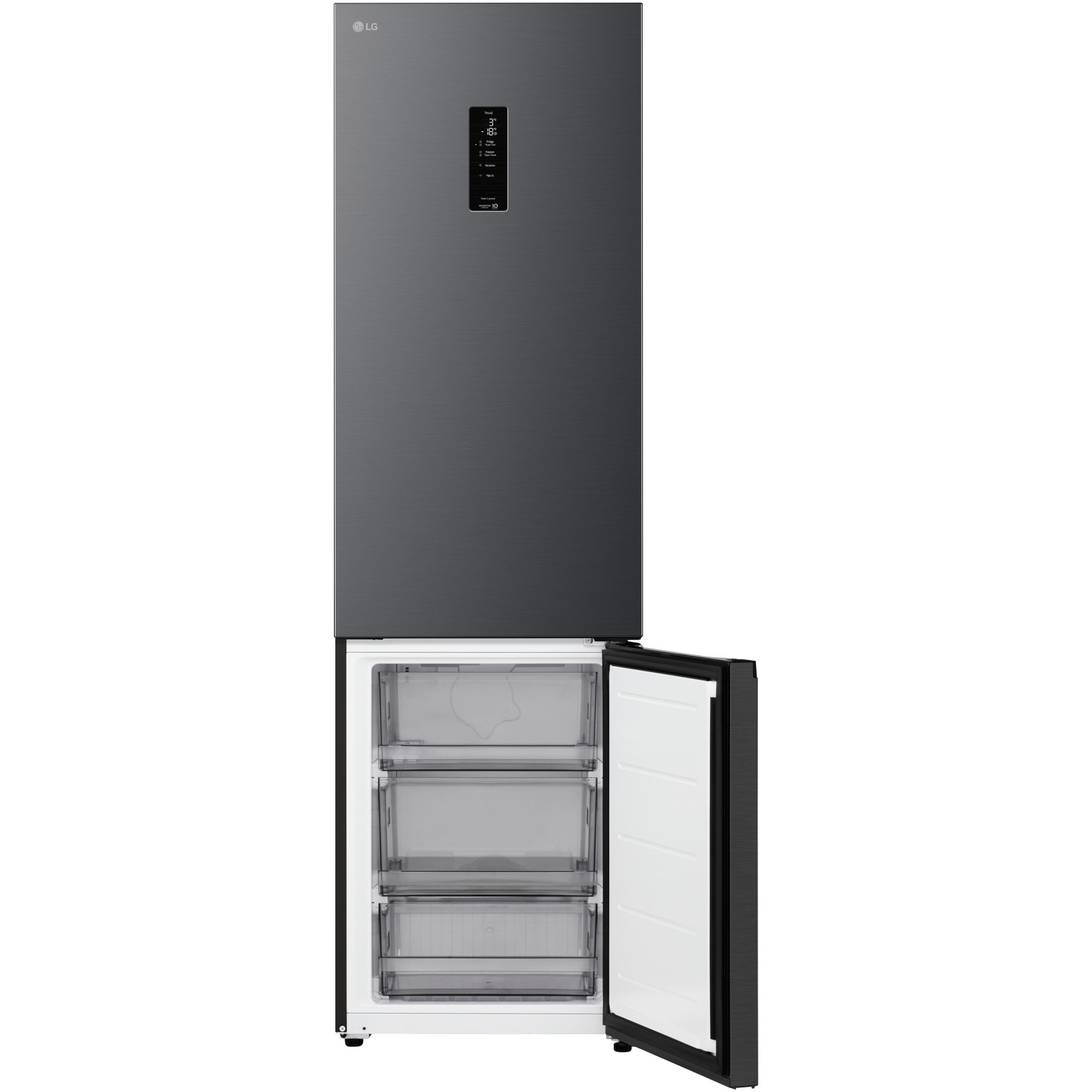 Combina Frigorifica LG, GBBSJ21DEP, No Frost, 375 L, Compresor Smart Inverter, Wi-Fi, DoorCooling, Negru, cls D