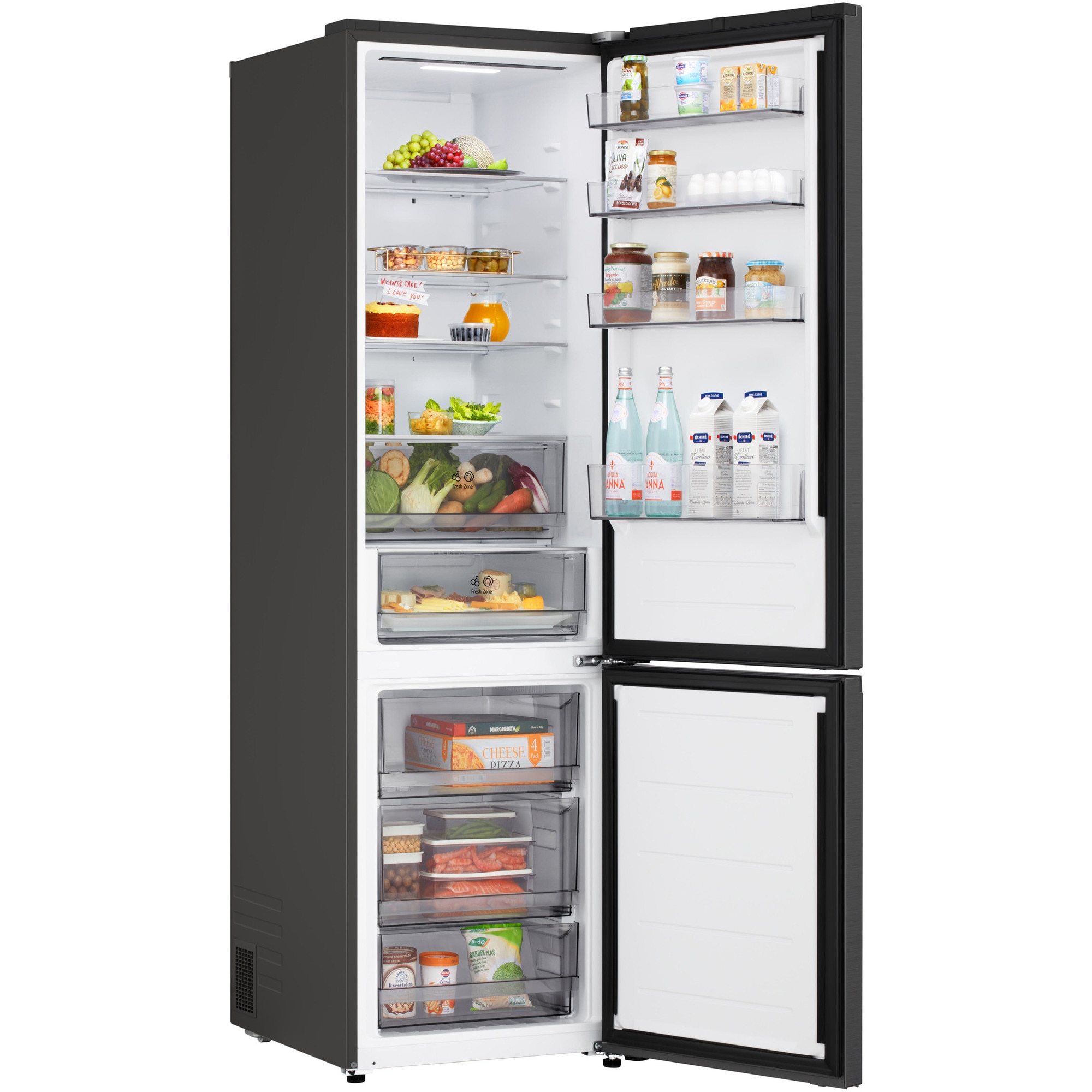 Combina Frigorifica LG, GBBSJ21DEP, No Frost, 375 L, Compresor Smart Inverter, Wi-Fi, DoorCooling, Negru, cls D