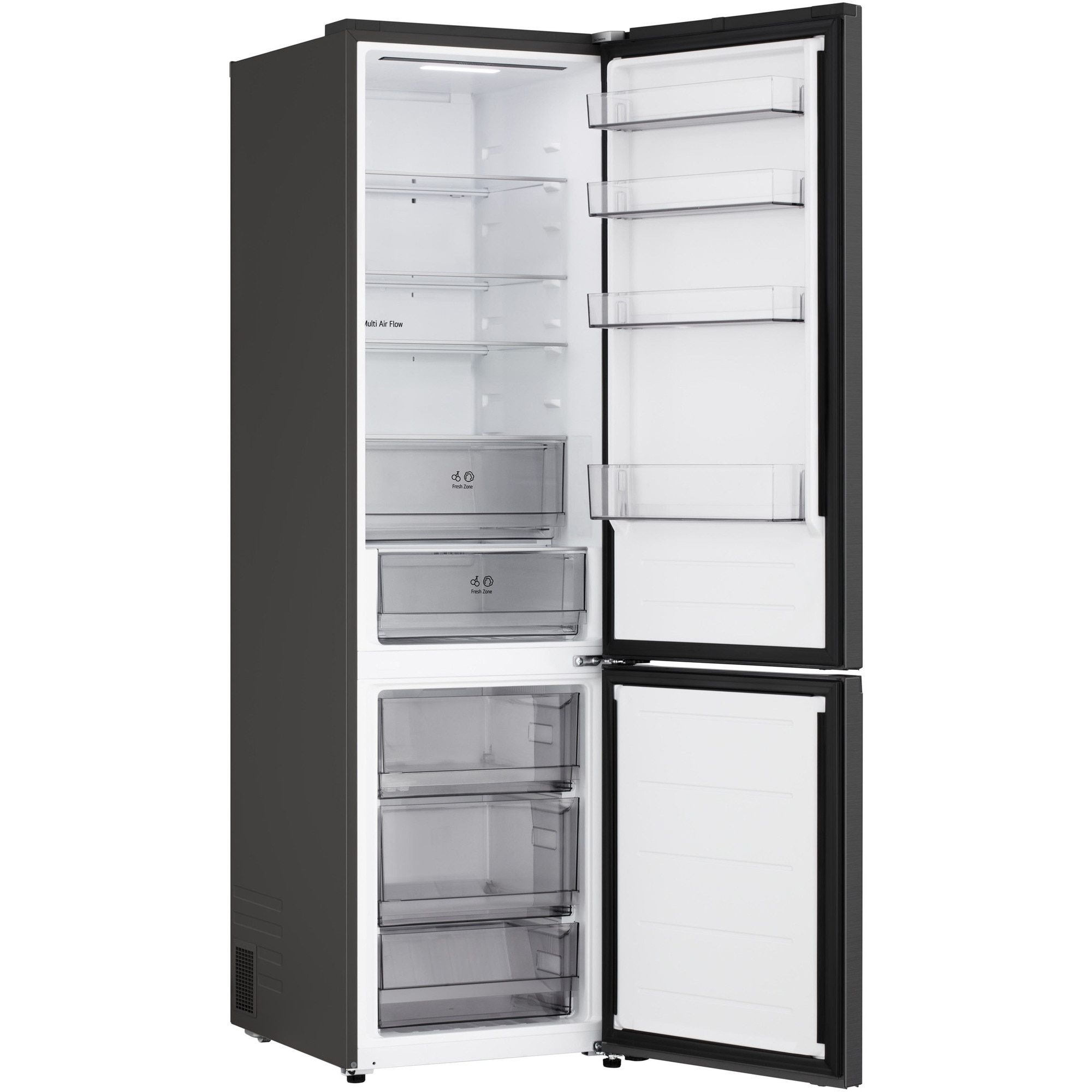 Combina Frigorifica LG, GBBSJ21DEP, No Frost, 375 L, Compresor Smart Inverter, Wi-Fi, DoorCooling, Negru, cls D