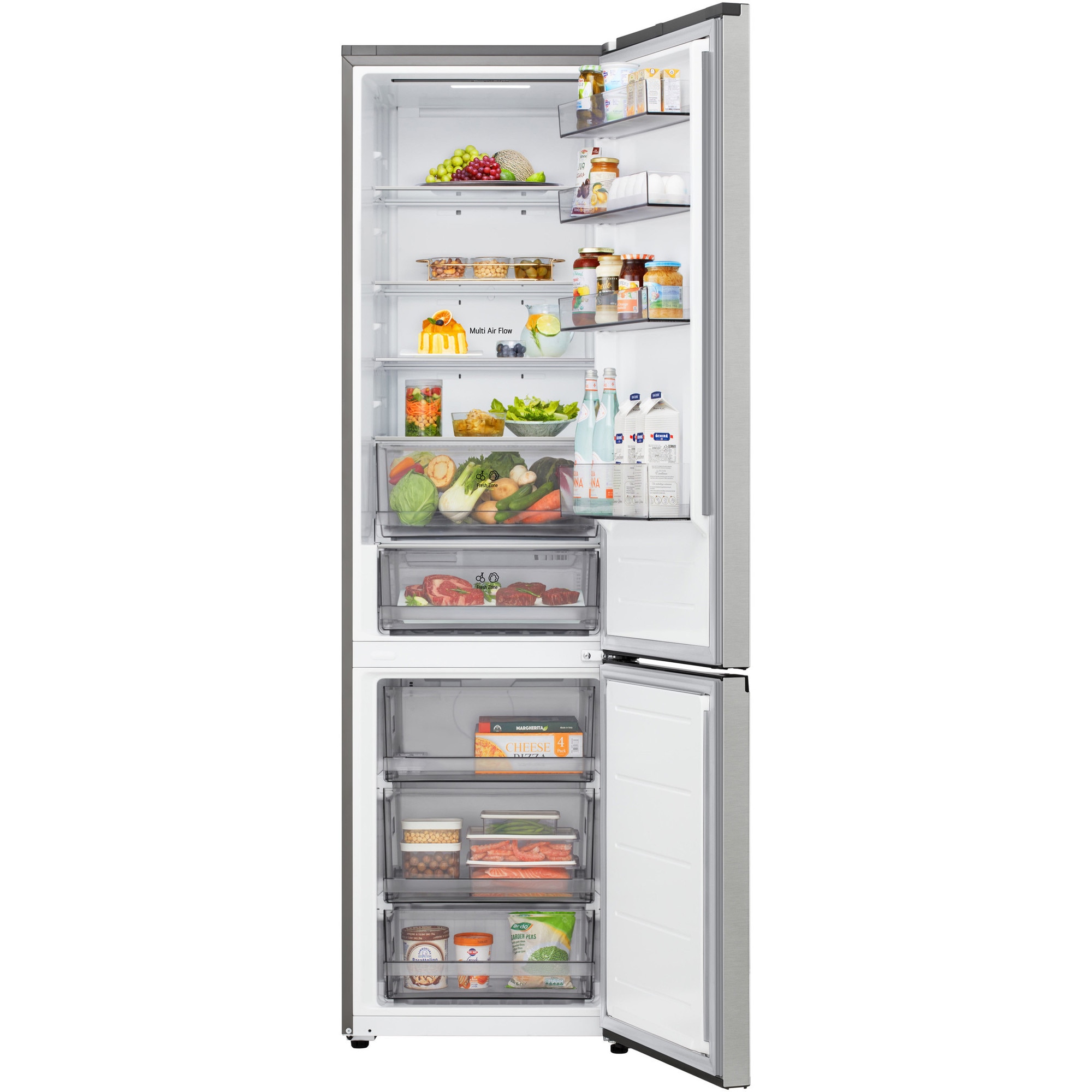 Combina Frigorifica LG, GBBSJ20EPY, No Frost, 375 L, Compresor Smart Inverter, DoorCooling+™, Wi-Fi, Argintiu, cls E