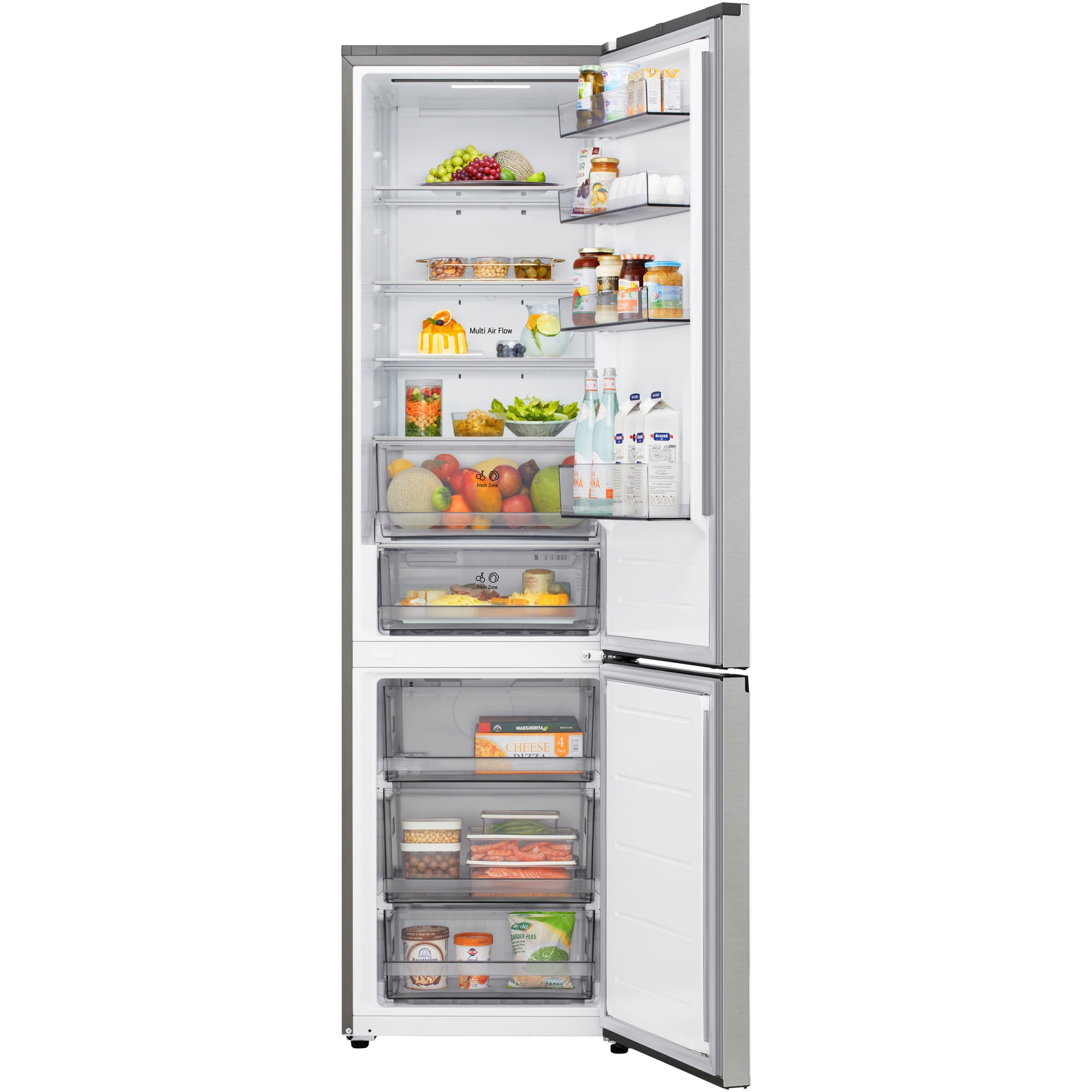 Combina Frigorifica LG, GBBSJ20EPY, No Frost, 375 L, Compresor Smart Inverter, DoorCooling+™, Wi-Fi, Argintiu, cls E