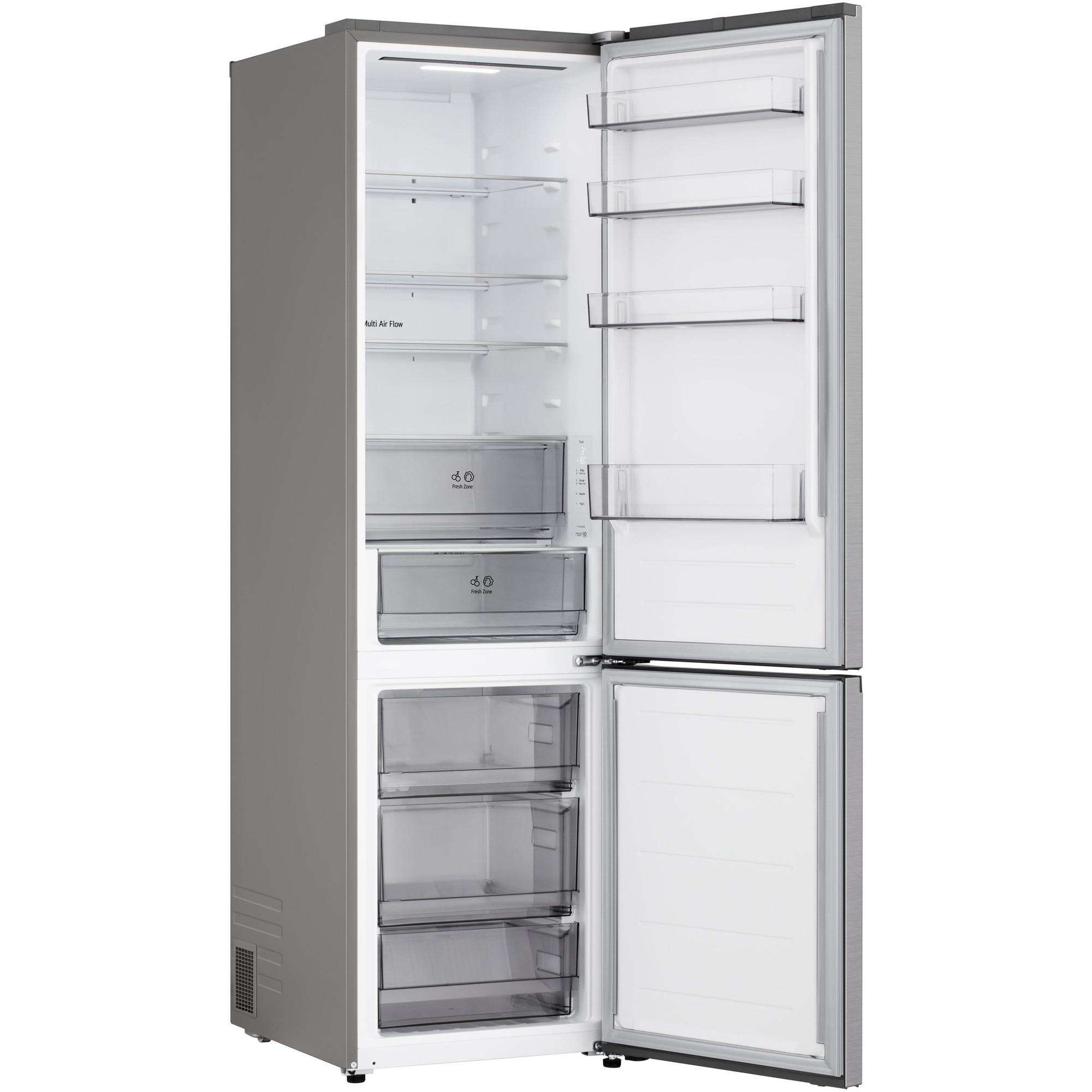 Combina Frigorifica LG, GBBSJ20EPY, No Frost, 375 L, Compresor Smart Inverter, DoorCooling+™, Wi-Fi, Argintiu, cls E