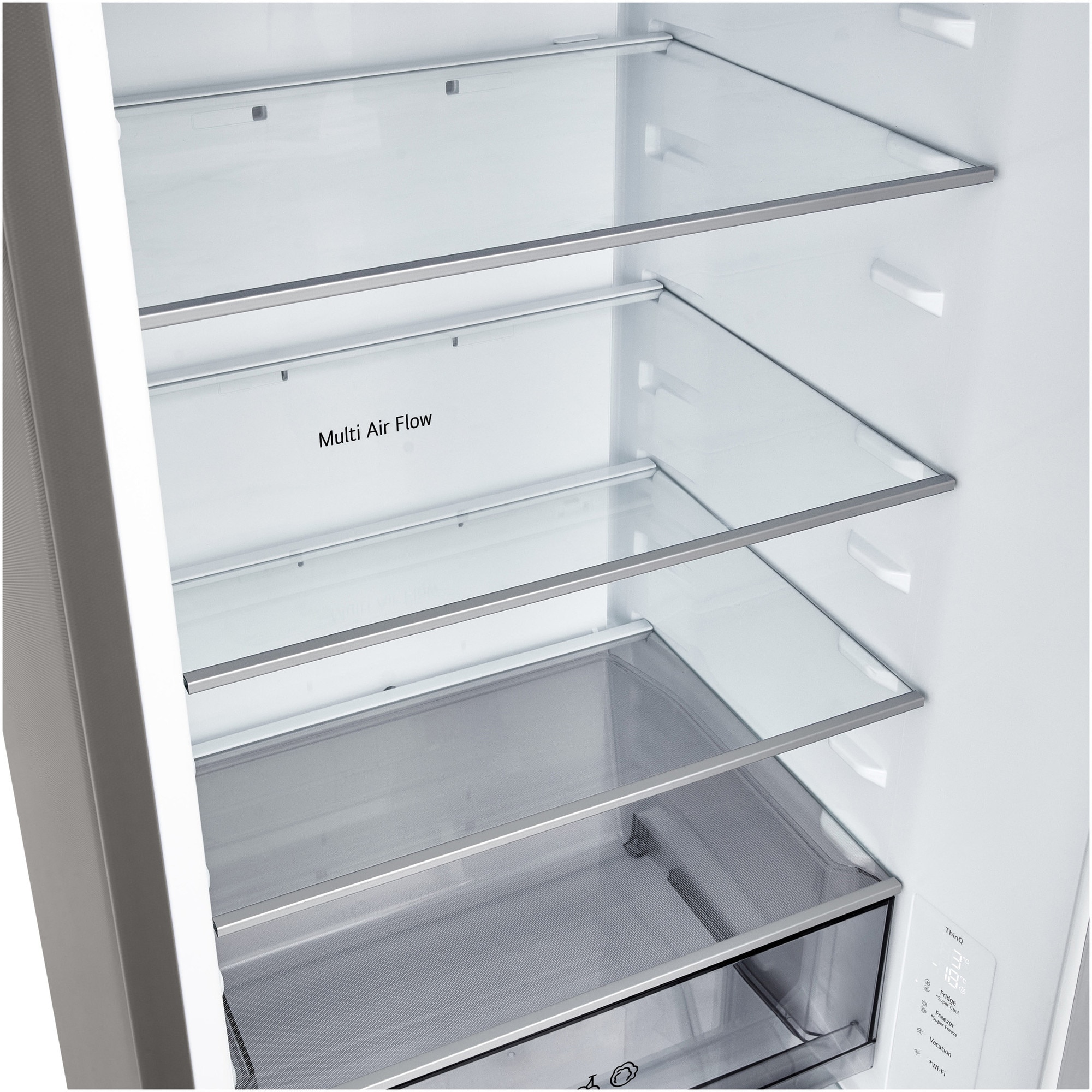 Combina Frigorifica LG, GBBSJ20EPY, No Frost, 375 L, Compresor Smart Inverter, DoorCooling+™, Wi-Fi, Argintiu, cls E
