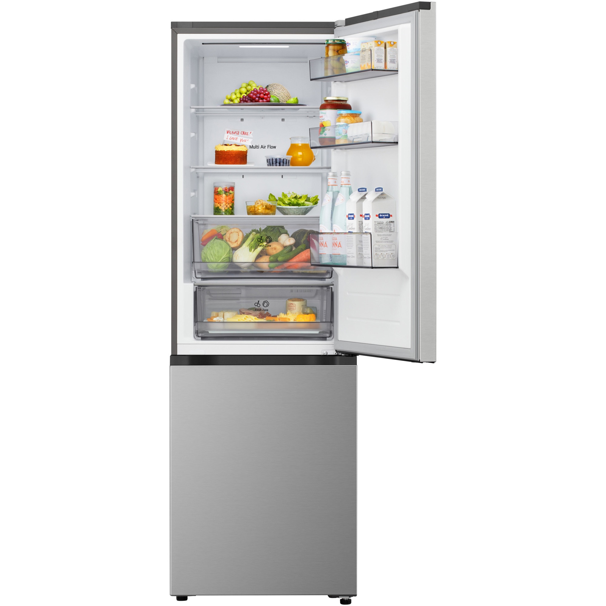 Combina Frigorifica LG, GBBSJ11EPY,No Frost, 333 L, Compresor Smart Inverter, DoorCooling+™, Wi-Fi, Display extern, Cls E, Argintiu