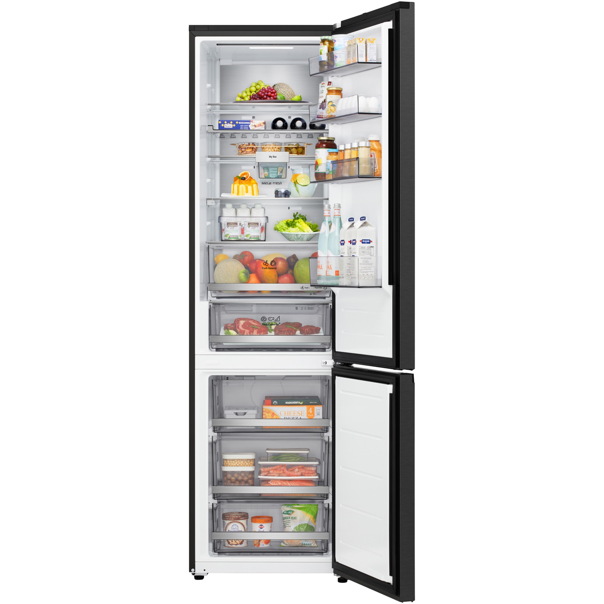 Combina frigorifica LG GBBS726AEV, No Frost, 375 l, H 203 cm, Clasa A, Wi-Fi, Negru