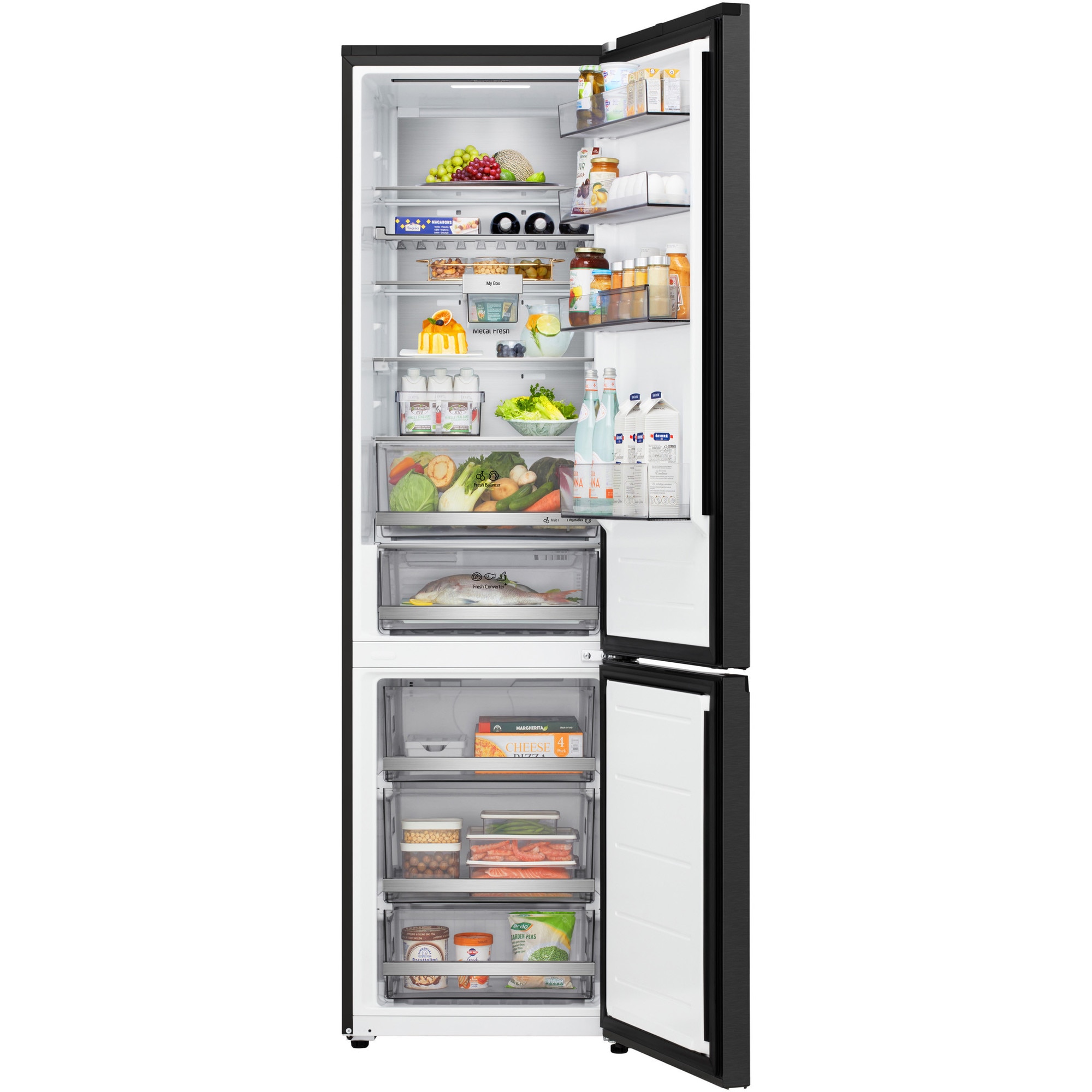Combina frigorifica LG GBBS726AEV, No Frost, 375 l, H 203 cm, Clasa A, Wi-Fi, Negru