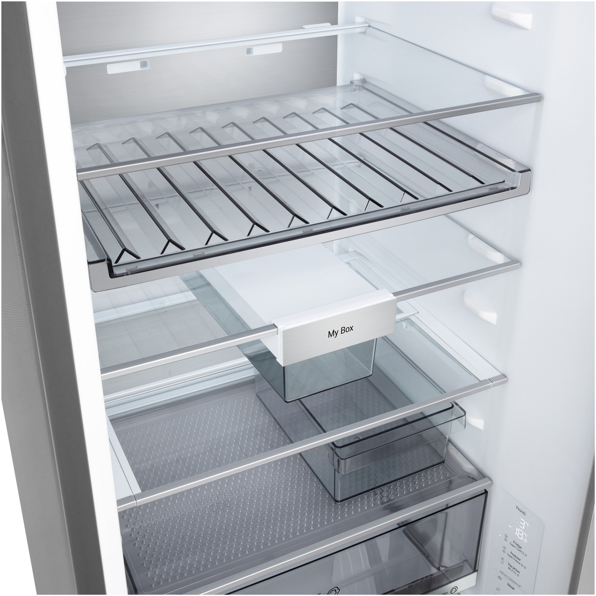 Combină Frigorifică LG, No Frost, 375 L, Wi-Fi, Compresor Smart Inverter, Fresh Converter+Cls A, Argintiu