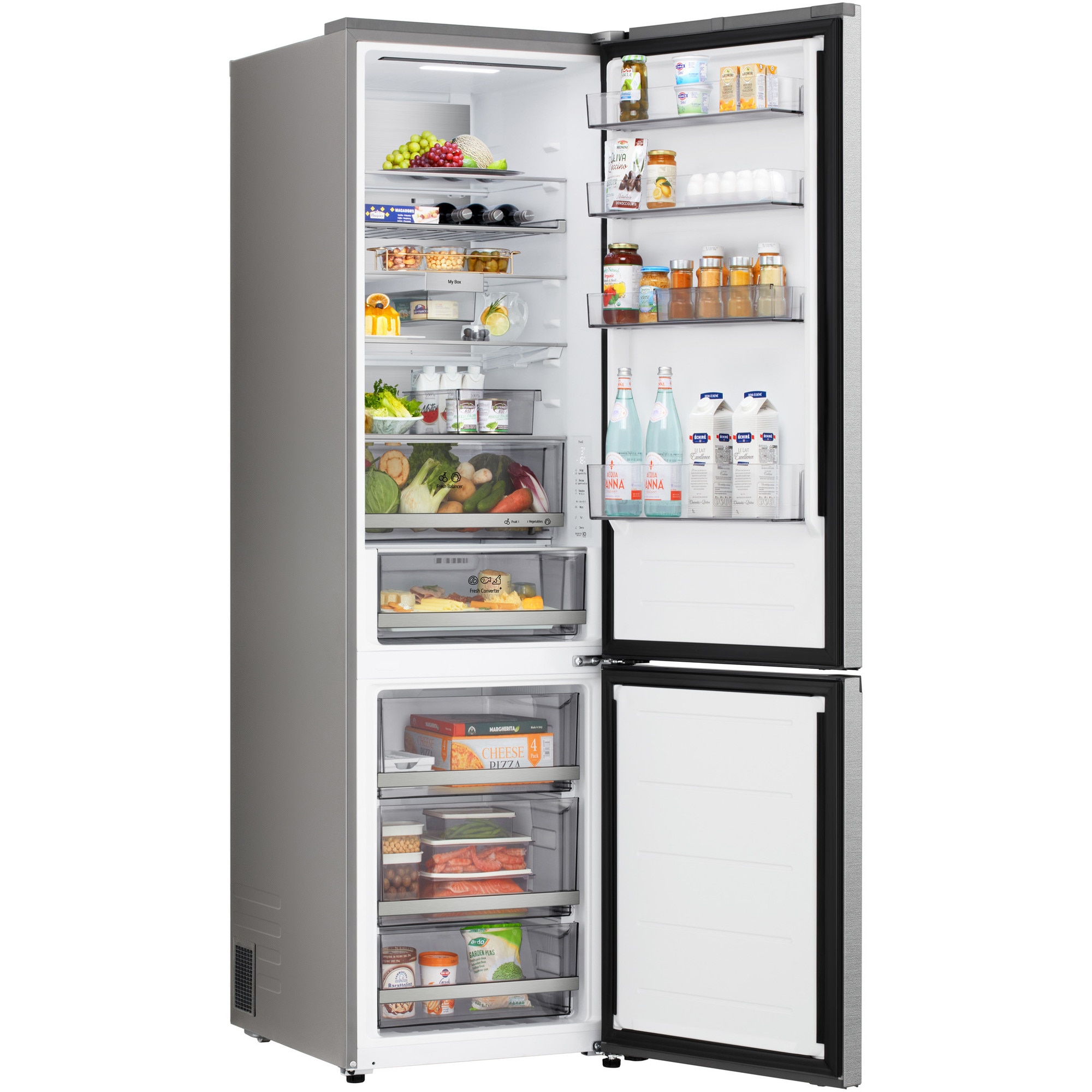 Combină Frigorifică LG, No Frost, 375 L, Wi-Fi, Compresor Smart Inverter, Fresh Converter+Cls A, Argintiu