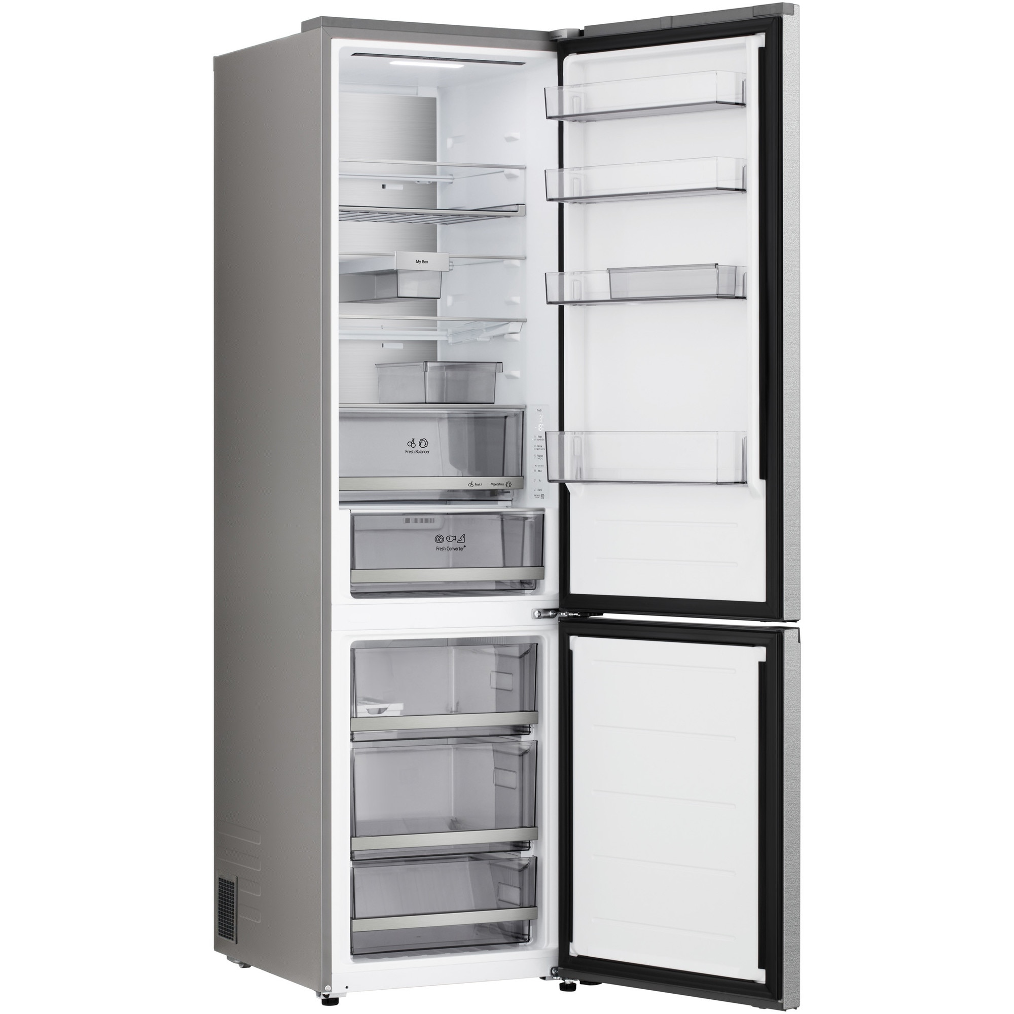 Combină Frigorifică LG, No Frost, 375 L, Wi-Fi, Compresor Smart Inverter, Fresh Converter+Cls A, Argintiu