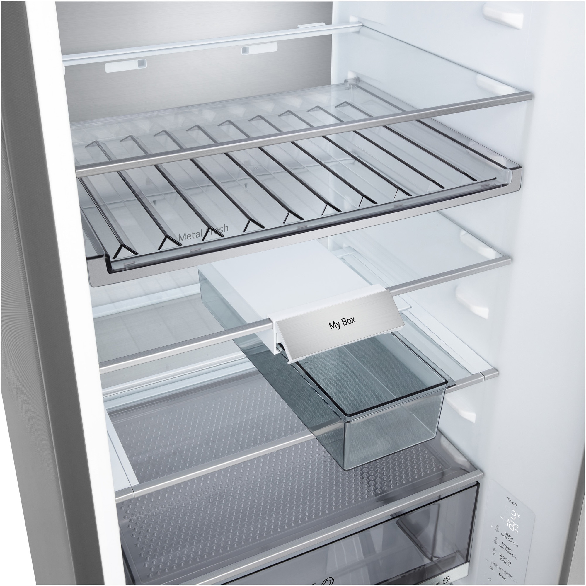 Combină Frigorifică LG, No Frost, 375 L, Wi-Fi, Compresor Smart Inverter, Fresh Converter+Cls A, Argintiu