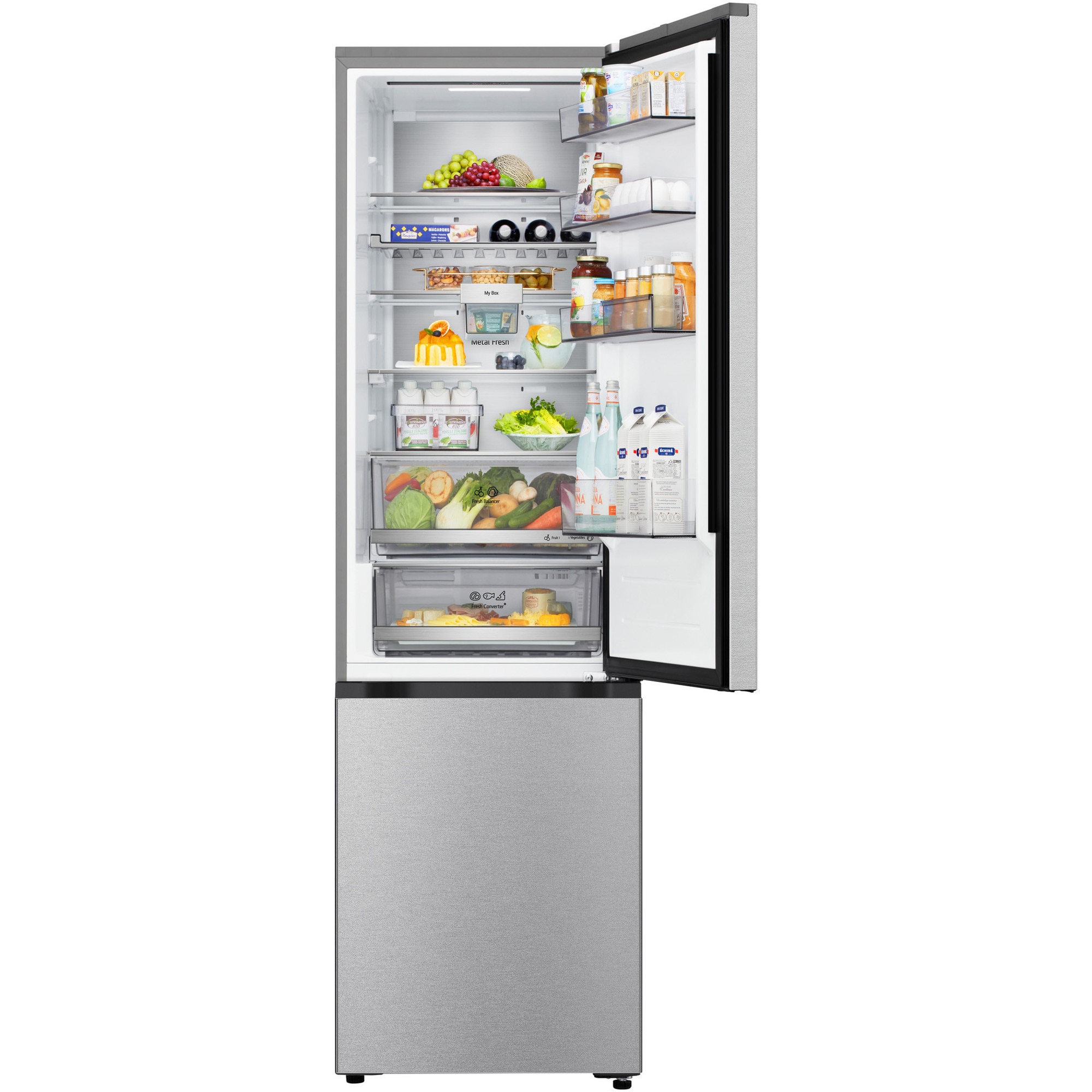 Combină Frigorifică LG, No Frost, 375 L, Wi-Fi, Compresor Smart Inverter, Fresh Converter+Cls A, Argintiu